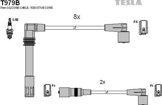 TESLA T979B - Set cablaj aprinder aaoparts.ro