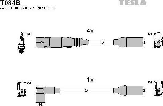 TESLA T084B - Set cablaj aprinder aaoparts.ro