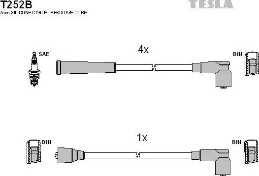 TESLA T252B - Set cablaj aprinder aaoparts.ro