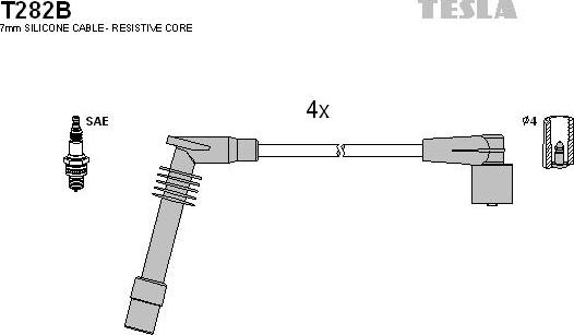 TESLA T282B - Set cablaj aprinder aaoparts.ro