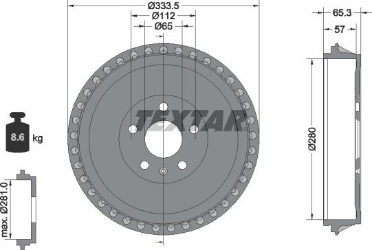 Textar 94049000 - Tambur frana aaoparts.ro