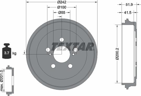 Textar 94049300 - Tambur frana aaoparts.ro