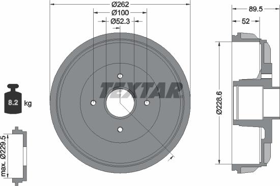 Textar 94049700 - Tambur frana aaoparts.ro