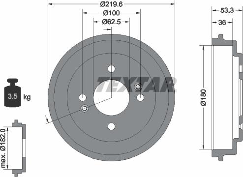 Textar 94044400 - Tambur frana aaoparts.ro