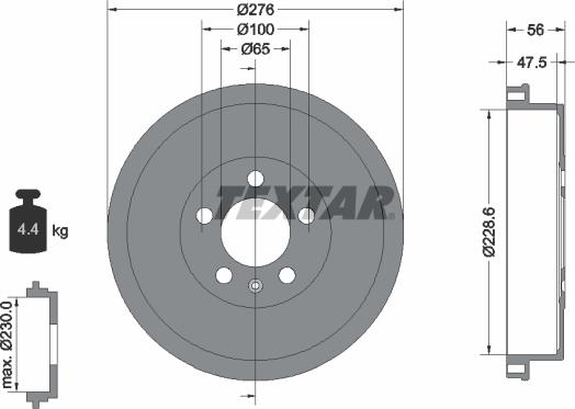 Textar 94044600 - Tambur frana aaoparts.ro