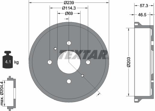 Textar 94044200 - Tambur frana aaoparts.ro