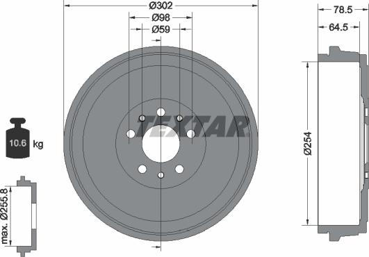 Textar 94045400 - Tambur frana aaoparts.ro