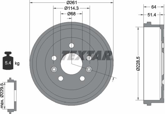 Textar 94045500 - Tambur frana aaoparts.ro