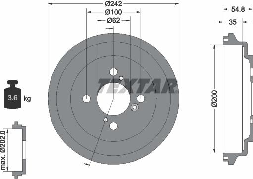 Textar 94046900 - Tambur frana aaoparts.ro