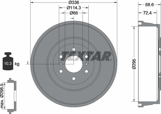 Textar 94046500 - Tambur frana aaoparts.ro