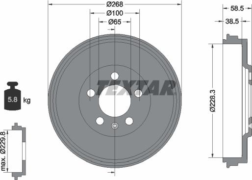 Textar 94046000 - Tambur frana aaoparts.ro