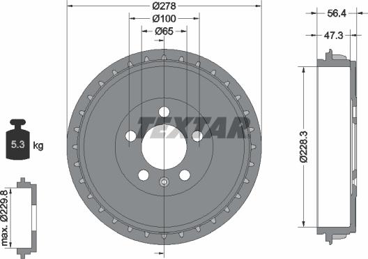 Textar 94046300 - Tambur frana aaoparts.ro