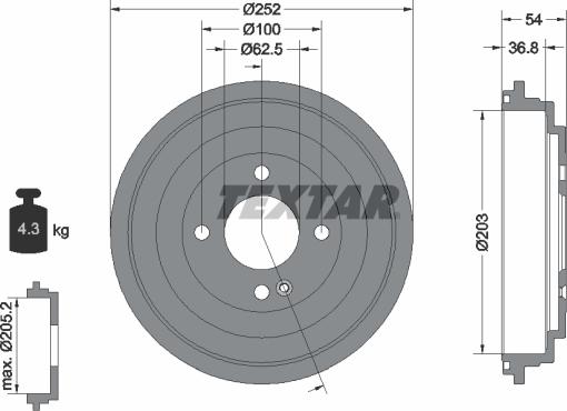 Textar 94046700 - Tambur frana aaoparts.ro