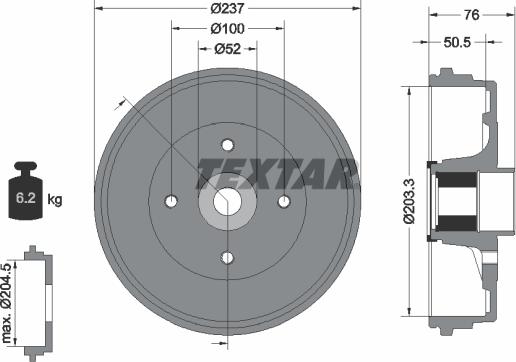 Textar 94041400 - Tambur frana aaoparts.ro