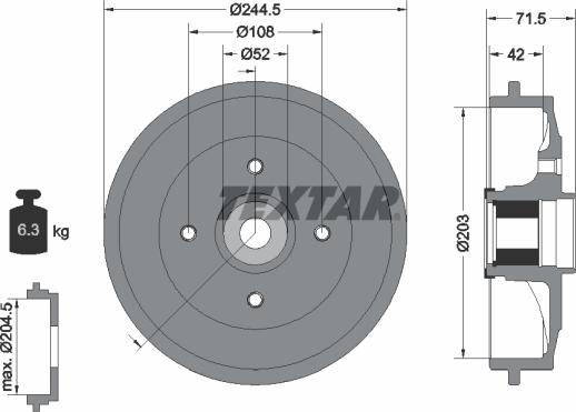 Textar 94041200 - Tambur frana aaoparts.ro