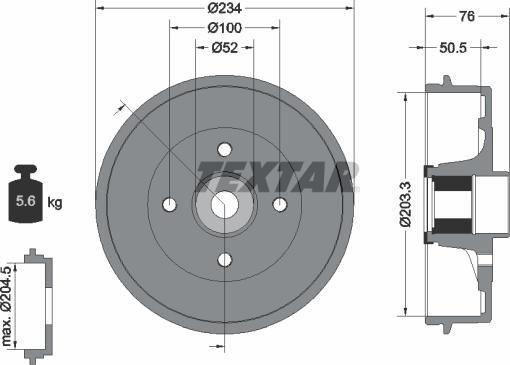 Textar 94042400 - Tambur frana aaoparts.ro