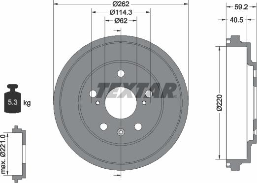 Textar 94047600 - Tambur frana aaoparts.ro