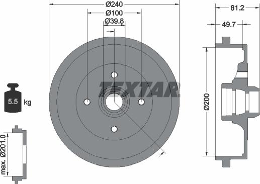 Textar 94006700 - Tambur frana aaoparts.ro