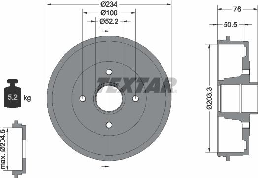 Textar 94019700 - Tambur frana aaoparts.ro