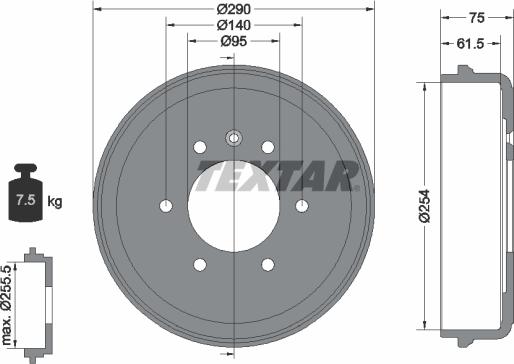 Textar 94016800 - Tambur frana aaoparts.ro