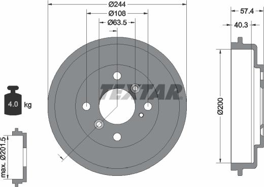 Textar 94031900 - Tambur frana aaoparts.ro