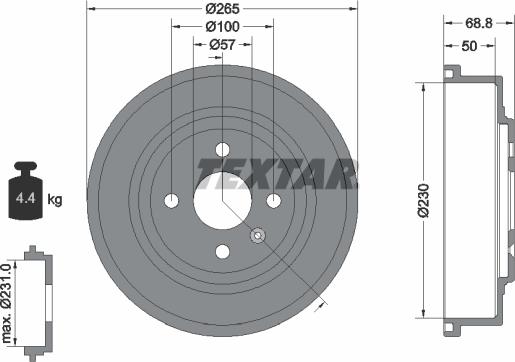 Textar 94031500 - Tambur frana aaoparts.ro