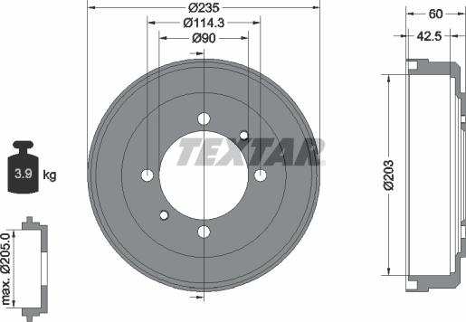Textar 94033600 - Tambur frana aaoparts.ro