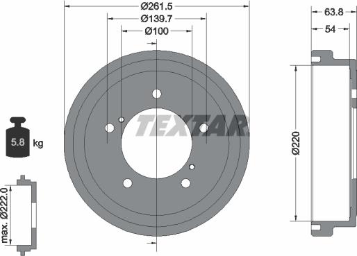 Textar 94037800 - Tambur frana aaoparts.ro