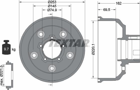 Textar 94037200 - Tambur frana aaoparts.ro