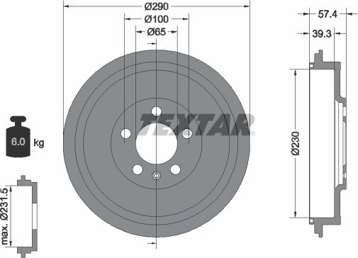 Textar 94024300 - Tambur frana aaoparts.ro