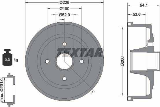 Textar 94024200 - Tambur frana aaoparts.ro