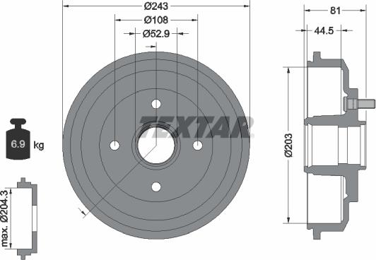 Textar 94026700 - Tambur frana aaoparts.ro