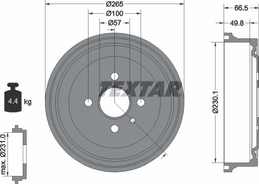 Textar 94020300 - Tambur frana aaoparts.ro