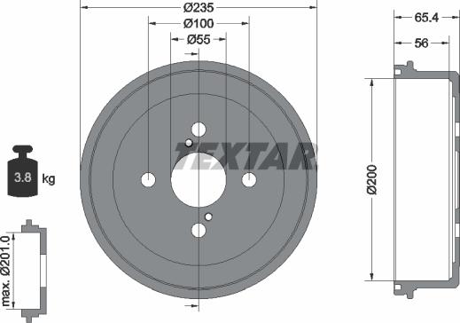 Textar 94021200 - Tambur frana aaoparts.ro