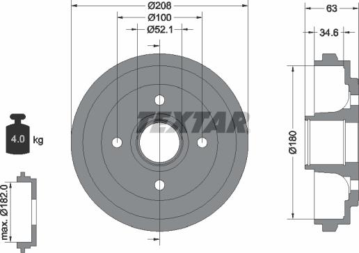 Textar 94023900 - Tambur frana aaoparts.ro