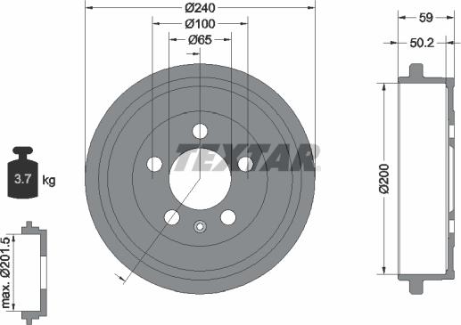 Textar 94023800 - Tambur frana aaoparts.ro