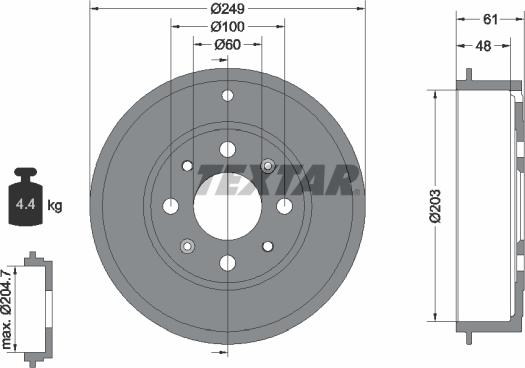 Textar 94027600 - Tambur frana aaoparts.ro