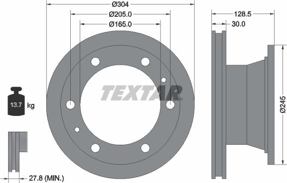 Textar 93084800 - Disc frana aaoparts.ro