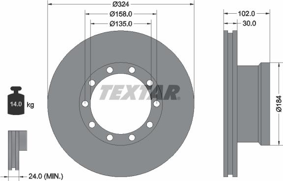 Textar 93085300 - Disc frana aaoparts.ro