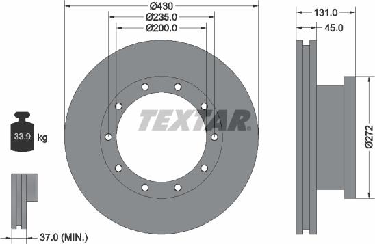 Textar 93086700 - Disc frana aaoparts.ro