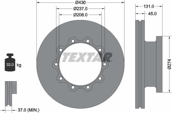 Textar 93088300 - Disc frana aaoparts.ro