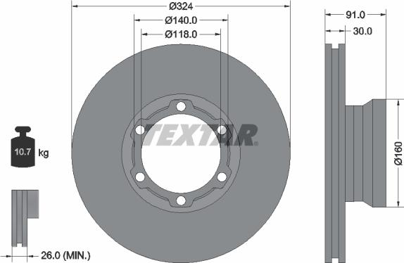 Textar 93087600 - Disc frana aaoparts.ro