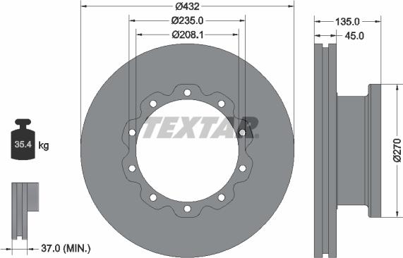 Textar 93087000 - Disc frana aaoparts.ro