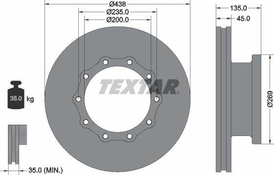 Textar 93071800 - Disc frana aaoparts.ro