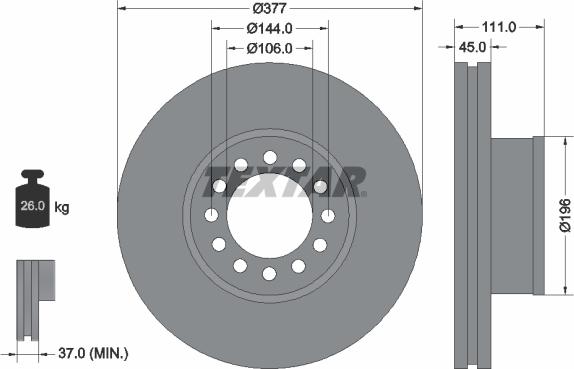 Textar 93191200 - Disc frana aaoparts.ro