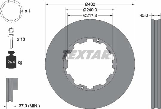 Textar 93145600 - Disc frana aaoparts.ro