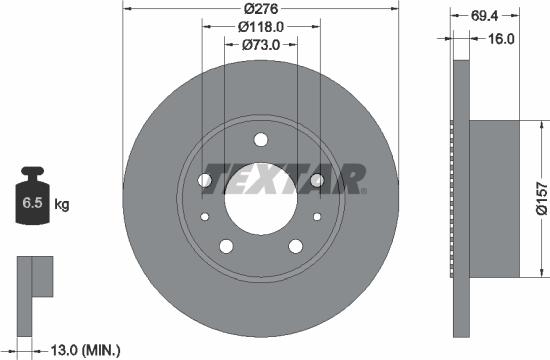 Textar 93104800 - Disc frana aaoparts.ro