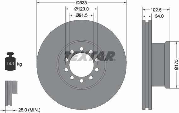 Textar 93101300 - Disc frana aaoparts.ro