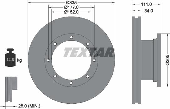 Textar 93102400 - Disc frana aaoparts.ro