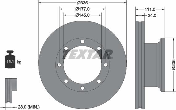 Textar 93102300 - Disc frana aaoparts.ro